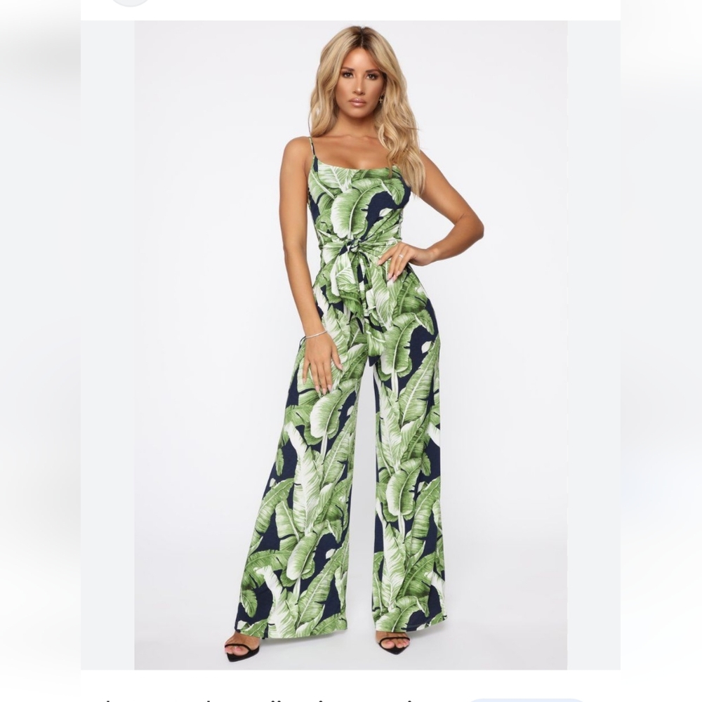 Hawaiian straight leg jumpsuit